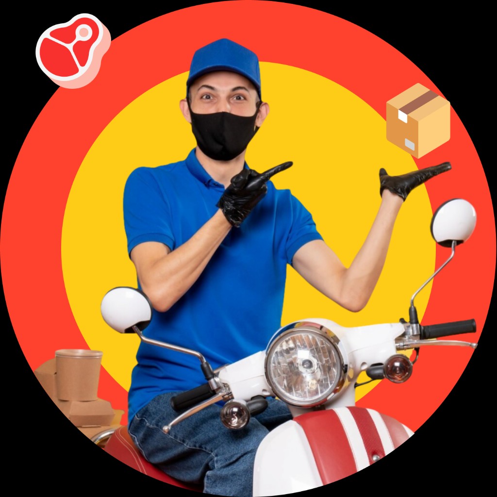 Delivery rider on scooter