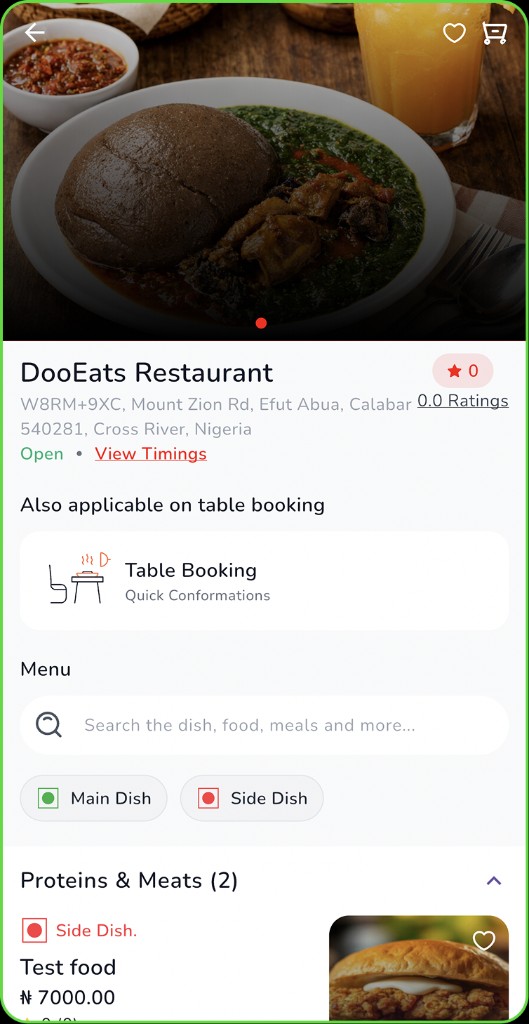 Details screen