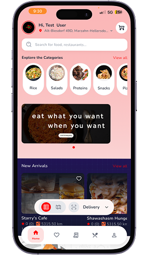 Menu and home screen